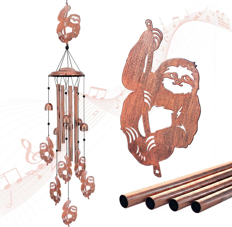 EZTZEN Sloth Wind Chimes Outdoor Sloth Gifts for Women/Men/Mom/Wife/Grandma Birthday Gifts Memorial Gift Metal WindChimes for Outside/Indoors, Lawn, Patio, Home, Porch, Yard Decor, Garden Decorations - Image 1